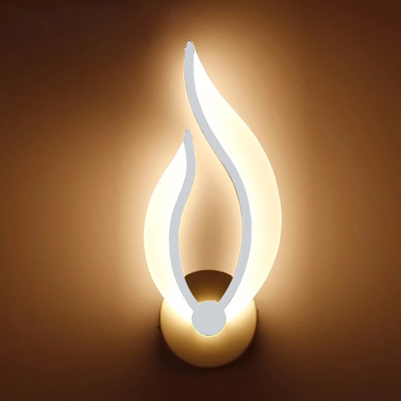 

T5EB LED Light Modern Wall Lamp Acrylic Sconce 10W AC90-260V Flame Shape Indoor Bathr