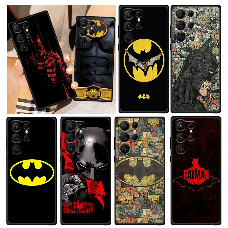 

Justice Cute Batman Heroes Phone Case For Samsung Galaxy S23 S22 S21 S20 FE S10 S10E S9 Plus Ultra Pro Lite 5G Black FUnda