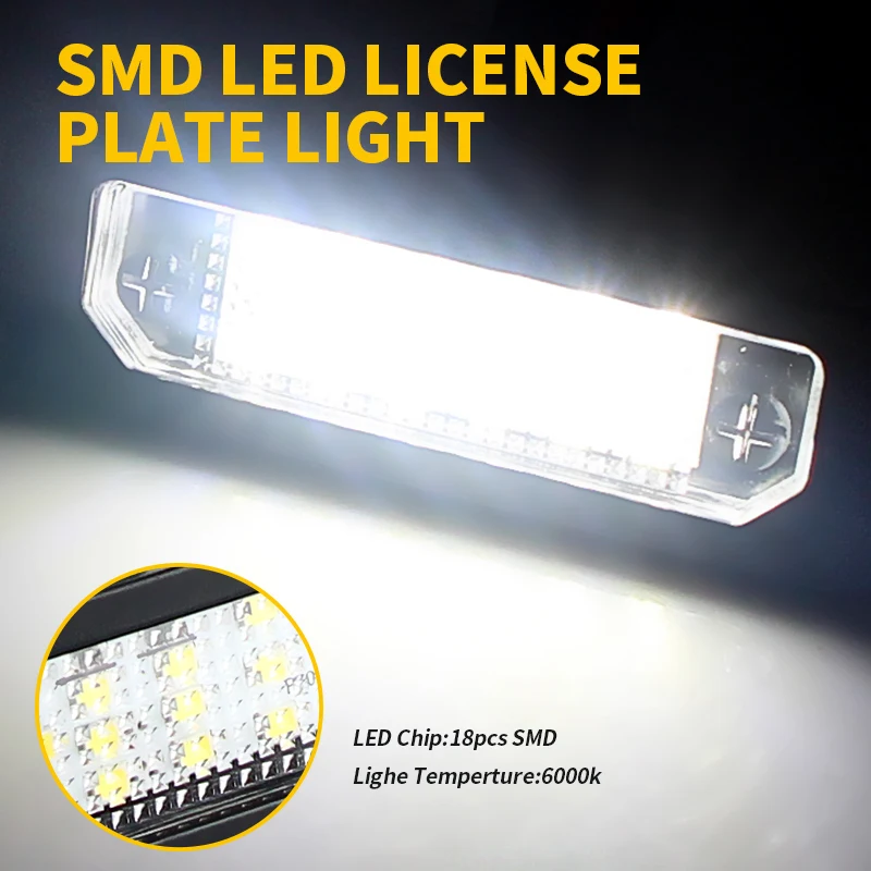 2 шт. Автомобильные светодиодные лампы 12 В для номерного знака FORD Focus 2008-2012