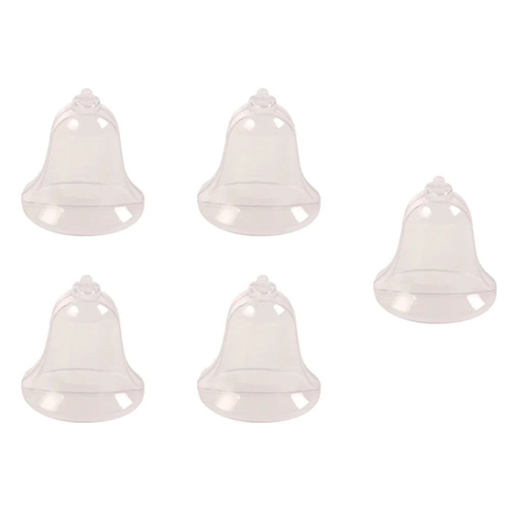 

5Pcs Clear Fillable Baubles Hanging Acrylic Bell Bell Shape Ornaments Fillable Fillable Ornament Bell