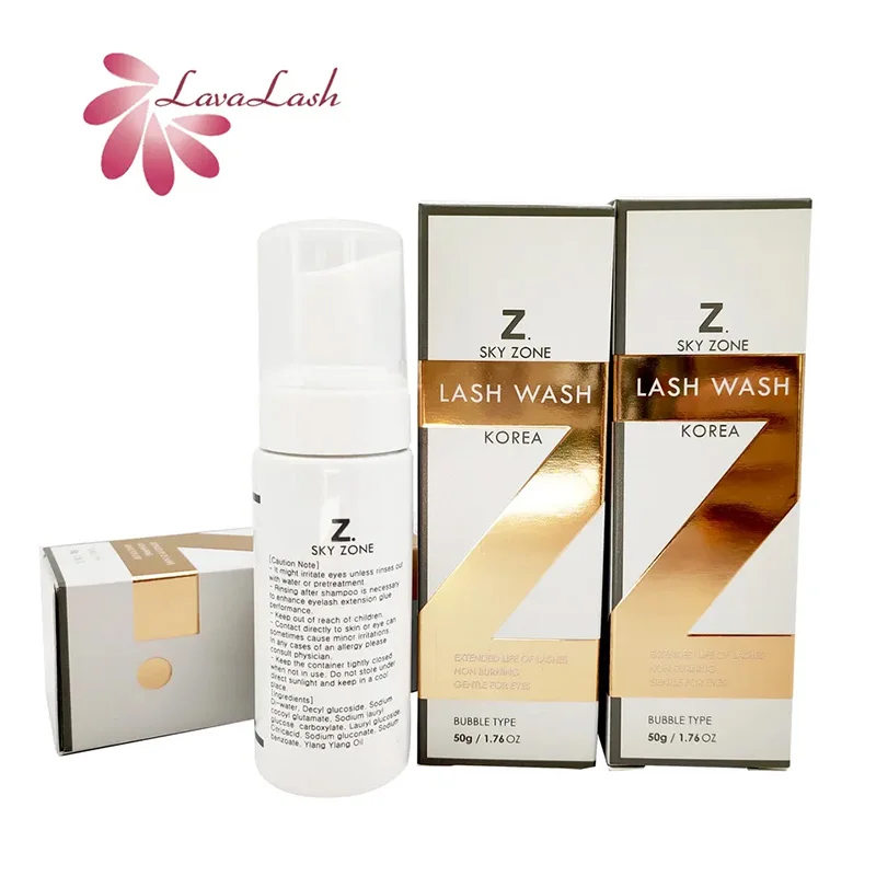 50ml Korea Original Sky Zone Lash Wash Shampoo Eyelash Extensions Vegan Foaming Lash Cleanser Eyelash Shampoo Private Label Shop
