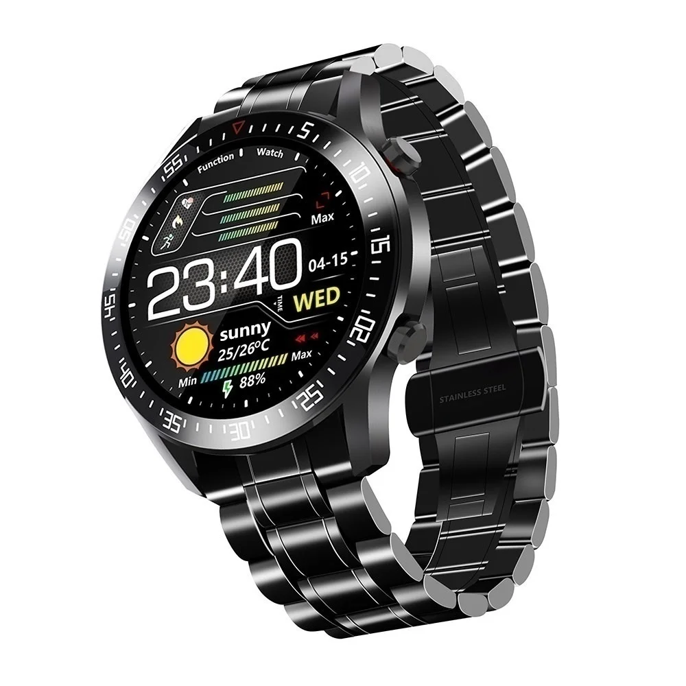 

Innovative Design Stainless Steel Men's Smartwatch Integrated Metal Design Of Bottom Case IP68 Waterproof Fitness Smart Watch
