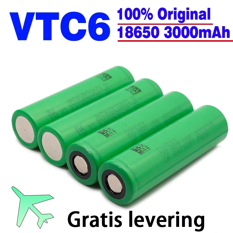 

Оригинал, Vtc6, 3,7 в, 3000 мА/ч, литий-ионная батарея с 18650 кнопками для 18650vtc6, 30 А, speelgoed zaklamp