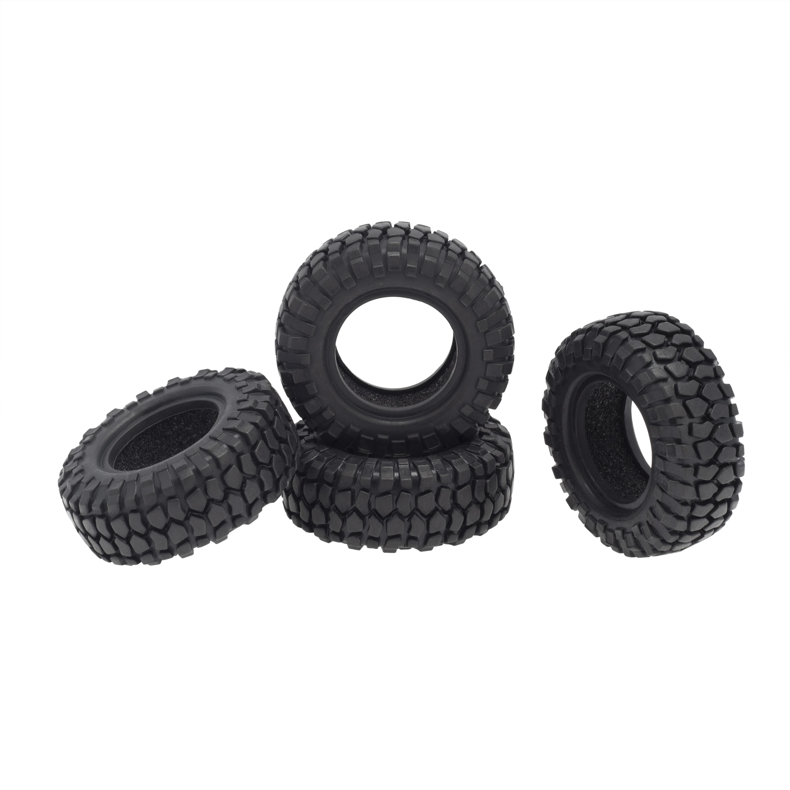 

4PCS 48mm 1.0 Soft Rubber Wheel Tires Tyre for 1/24 RC Crawler Car Axial SCX24 90081 AXI00002 Upgrade Parts