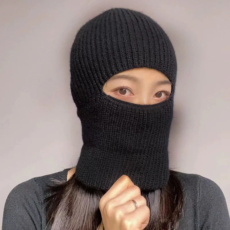 Однотонные простые вязаные шапки для верховой езды новые осенне-зимние теплые