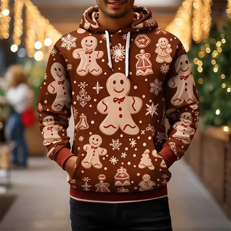 

Christmas Men's T Shirt Casual Short Sleeved Tops Tees Oversized Male Clothing Cartoon T Shirt O-Neck Pullover Pattern Printing