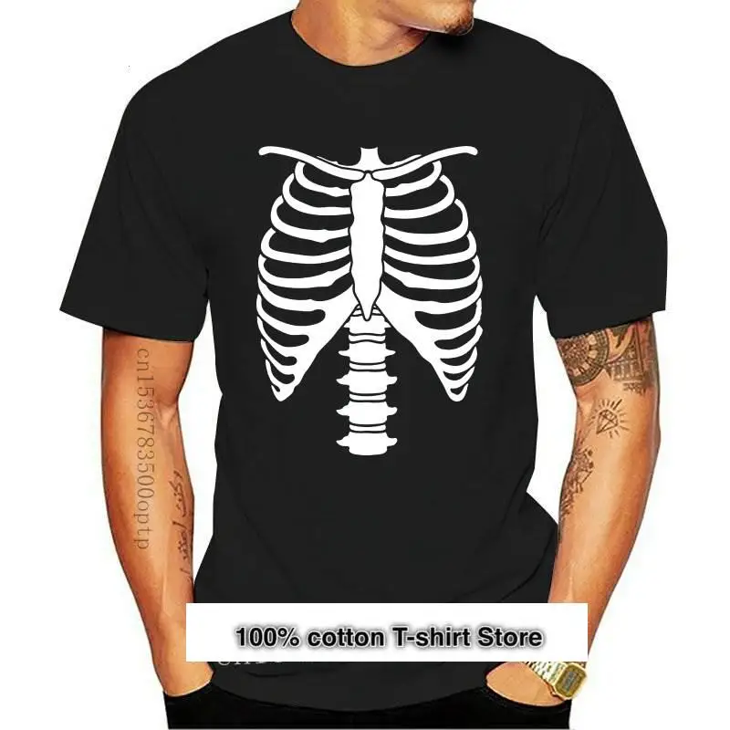 

New Halloween Skeleton Rib Cage Xray Front And Back Easy Costume Youth Kids T-Shirt