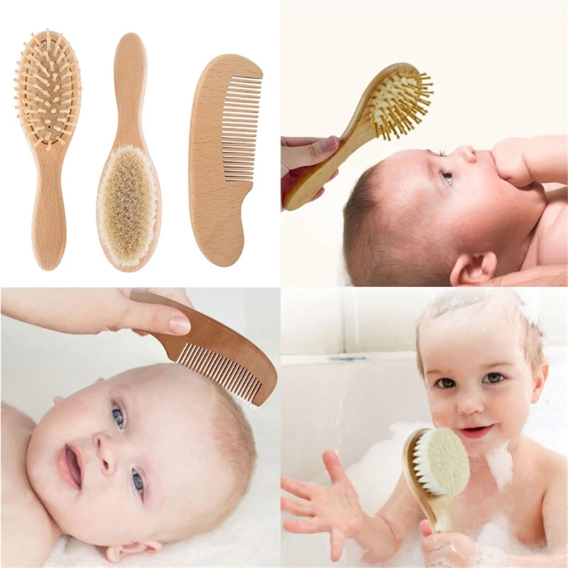 

3 шт., детская расческа из буковой шерсти