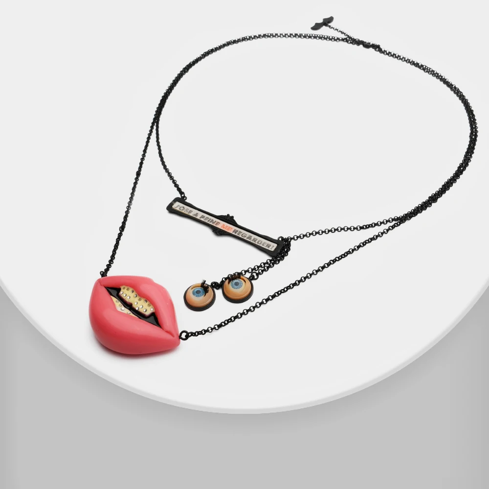 

amorita boutique cute mouth eyes necklace mutilayers necklace for daughter gift jewelry accessories