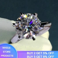 90 off luxury 2 carat cz gemstone ring tibetan silver jewelry real 18k white gold color wedding band women anniversary ring