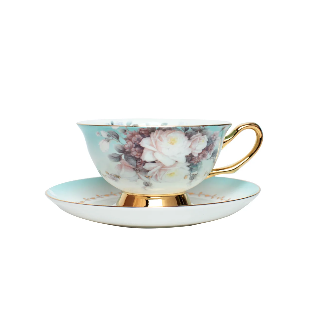 Кофейная чашка из костяного фарфора в рустикальном стиле кофейник с золотыми