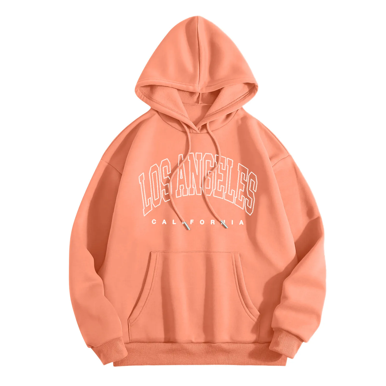 

Fall Winter "los Angeles" Letter Hoodie For Women Oversized Loose Pullover Sweatshirts Hooded Long Sleeve Tops