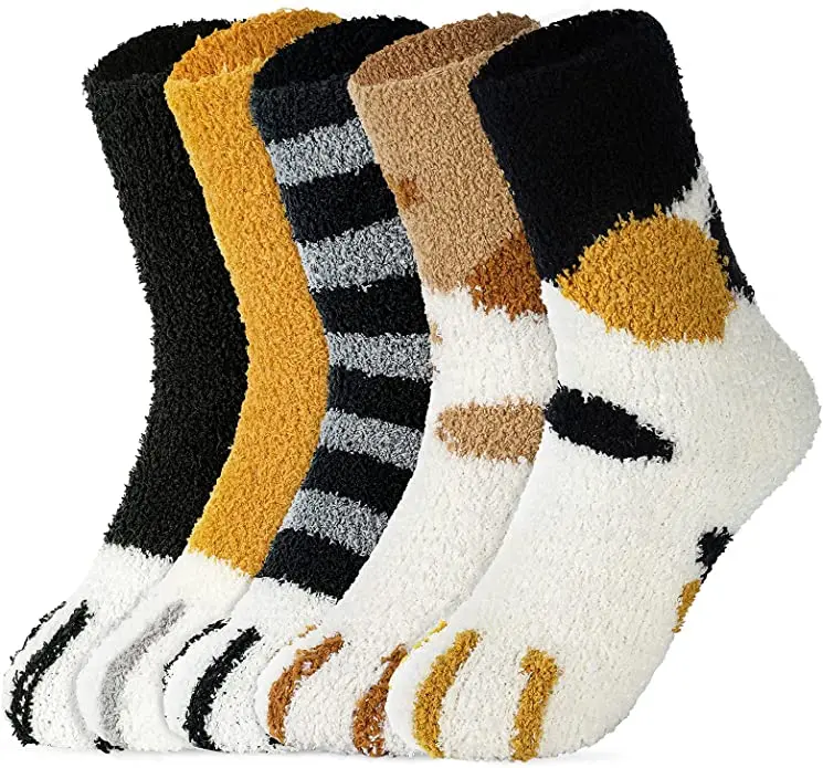

Coral Fleece Socks Cat Paw Socks Super Soft Plush Slipper Sock Casual Socks ThiCkened Warm Sleeping Sock At Home Floor Socks