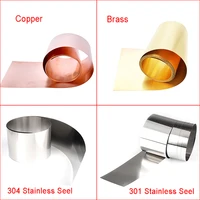 1pcs thin copper brass stainless steel sheet foil metal plate roll 0 05mm1mm thick10203050100200300mm wide 1m long