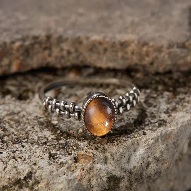 Новое кольцо из стерлингового серебра S925 натуральный черный оникс винтажное