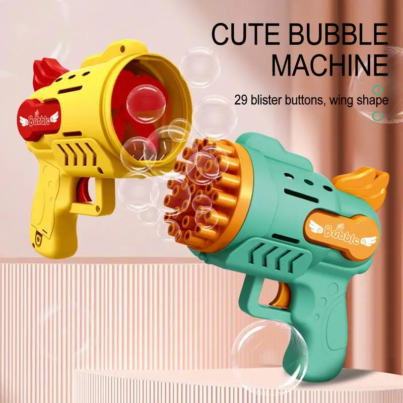 

29 Holes Gatlin Bubble Machine Automatic Bubble Blower With Lights Super Large Phantom Light Automatic Bubble Maker Toy Summer