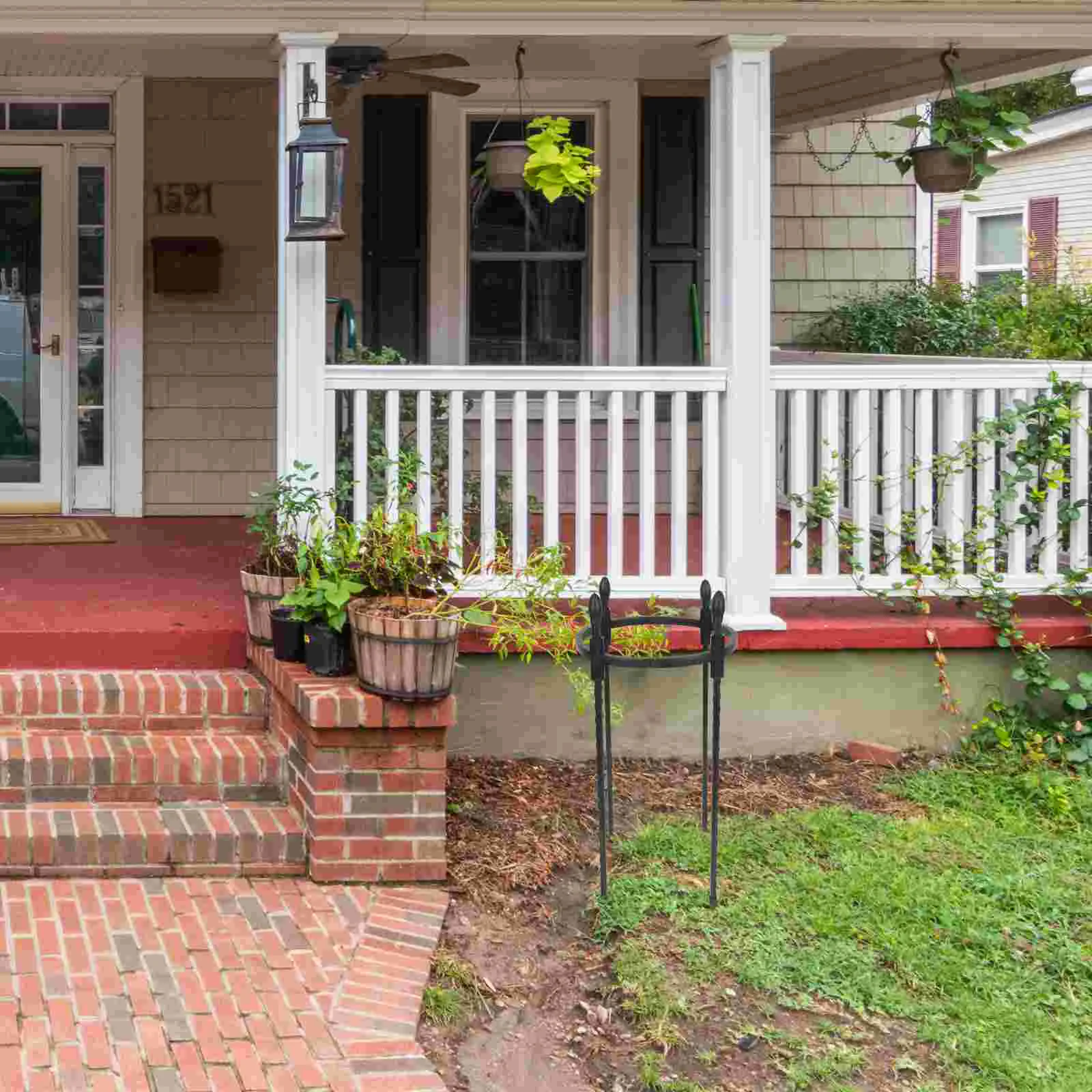 

Wood Pile Round Climbing Support Stand Cage Frame Flower Stakes Potted Rod Rack Orchid Planter Pots