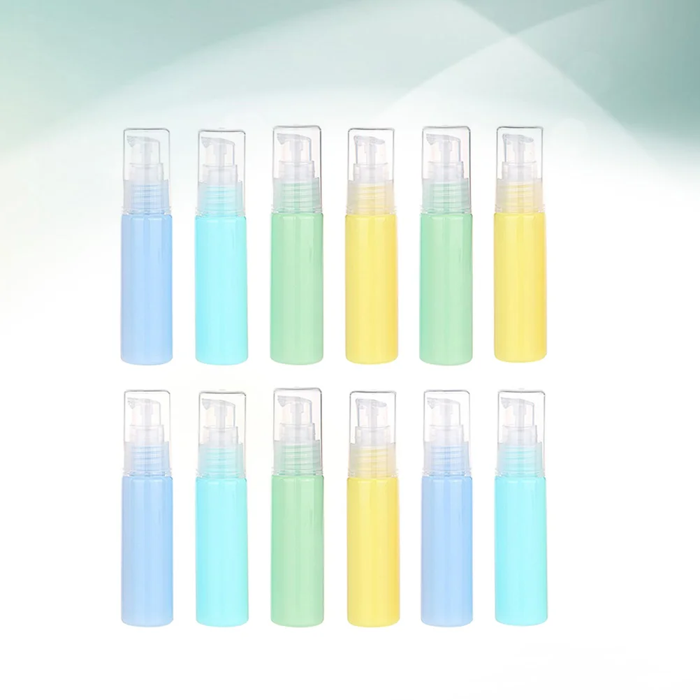 

12pcs 30ml Colorful Lotion Bottle Treatment Pump Sample Sack Small Sample Bottles Cosmetics Package Bottles Portable Travel