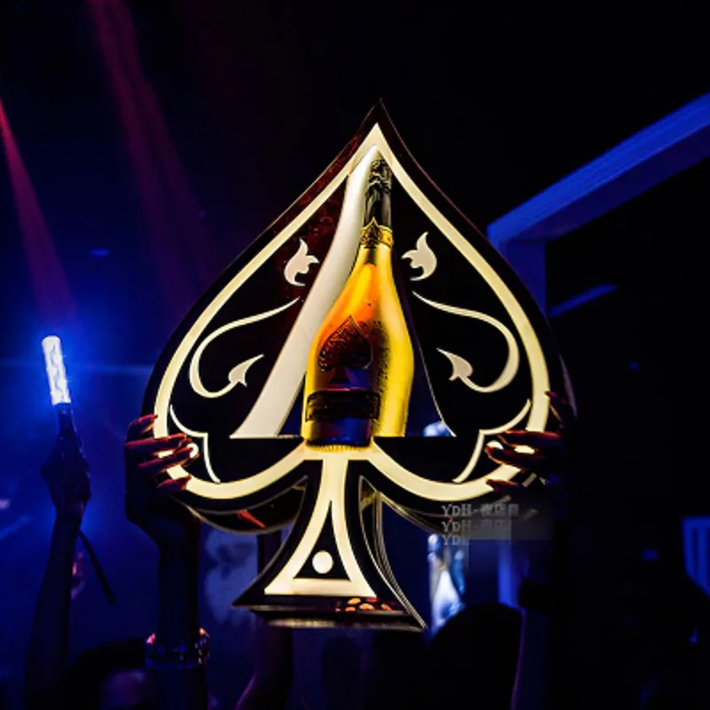 

Ace of Spades LED Luminous Champagne Wine Bottle Presenter Glowing Glorifier Display VIP Service Tray for Night Club Lounge Bar