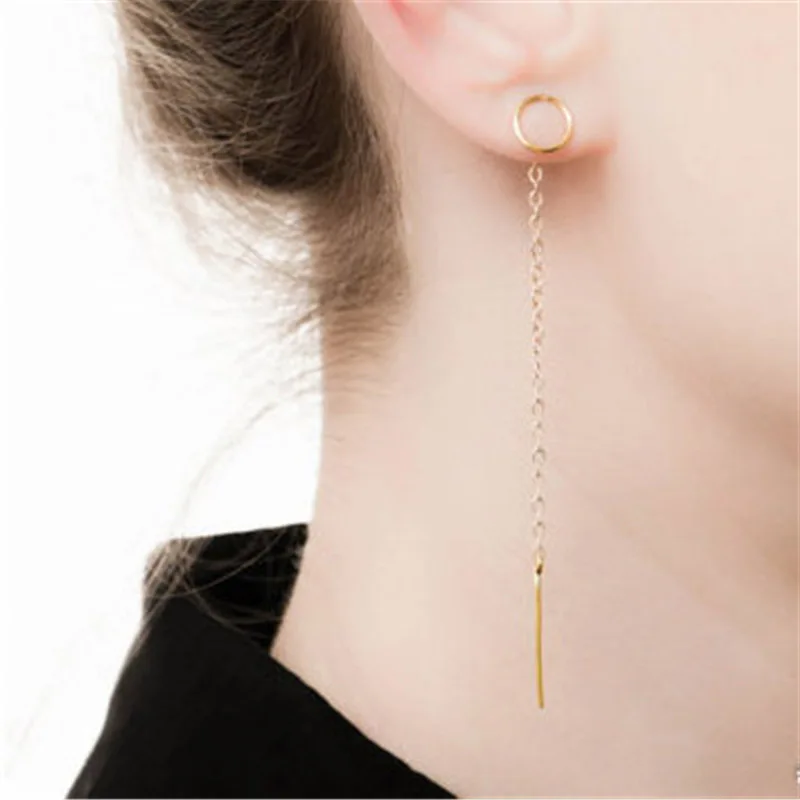 

Round Long Fringe Earrings Real Gold Filled Handmade Jewelry Charm Jewelry Minimalist Brincos Boho Oorbellen Earrings For Women