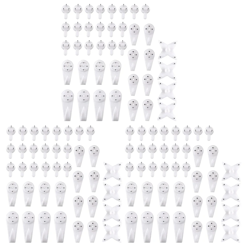 

120Pcs Invisible Nail Screws Wall Hooks Picture Hangers Traceless Photo Hook Picture Painting Frame Hanger
