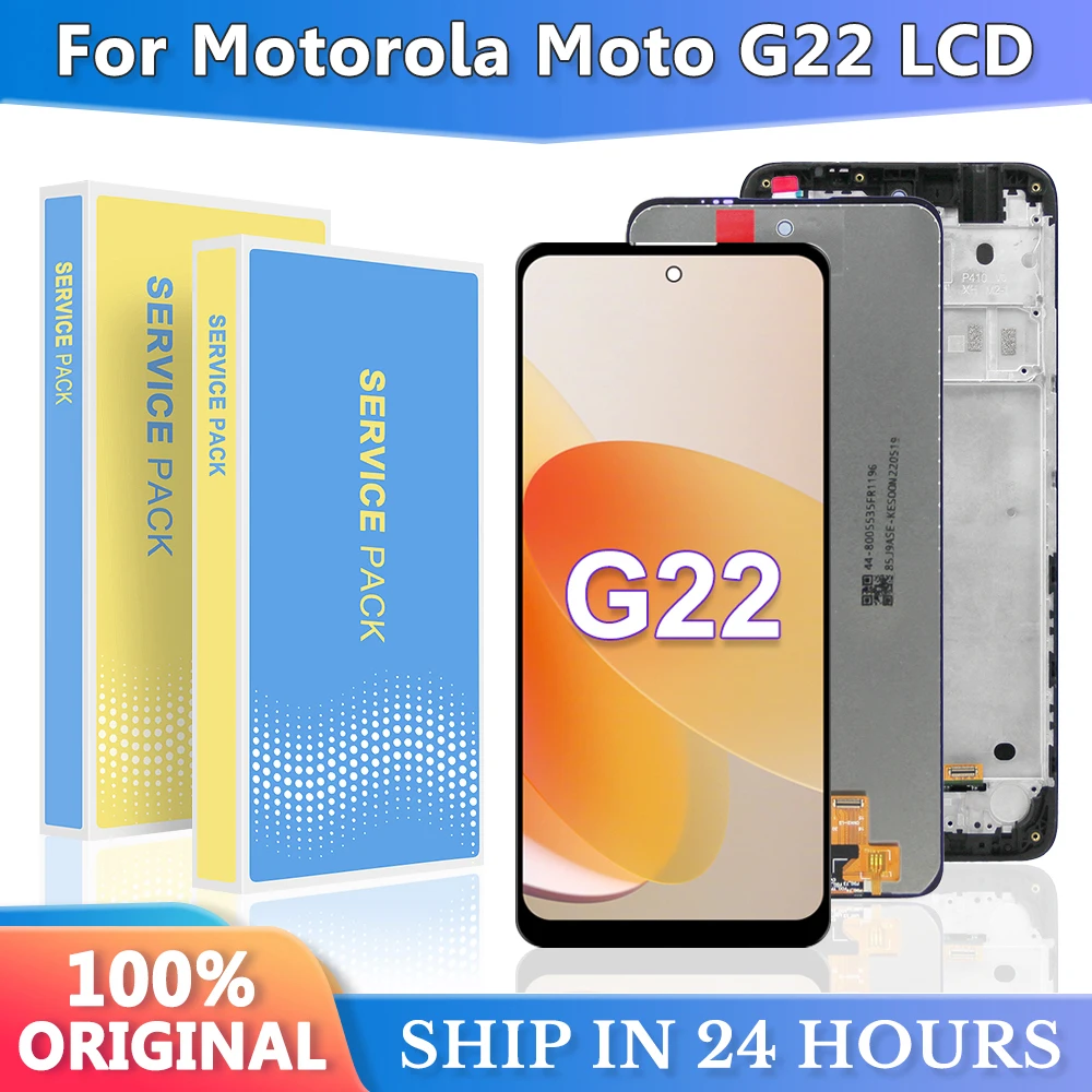 6.5'' Original For Motorola Moto G22 LCD Display Touch Screen Digitizer Assembly Replacement For Moto G22 Screen With Frame