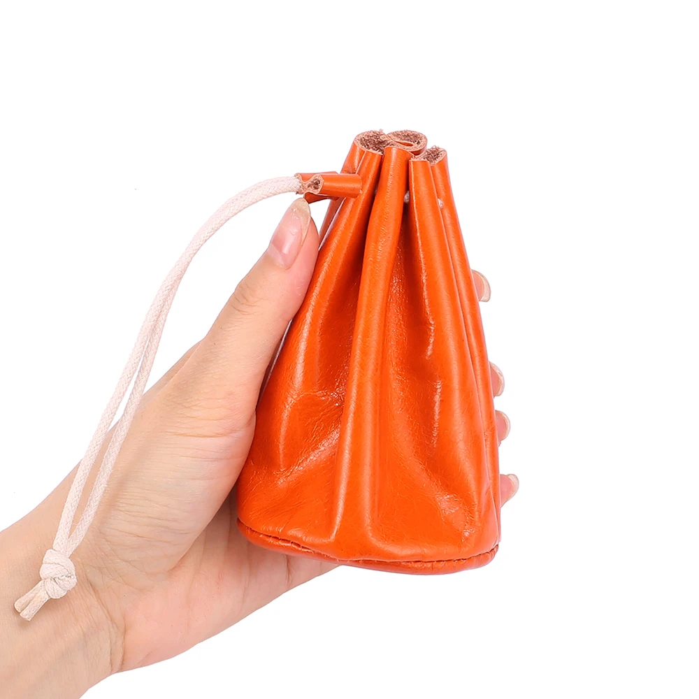 Japanese Creative Zero Wallet Women's Vintage Oil Wax Cowhide Multifunctional Small Coin Lipstick Storage Cute Headphone Bag