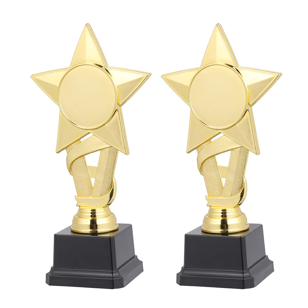 

2Pcs Kids Awards Pentastar Trophies Game Trophy Competition Trophy for Decor Awards
