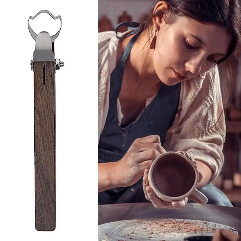 

Глиняная скульптура «сделай сам», инструмент для изготовления чашек, Алмазный сердечник, инструмент для чайной чашки с деревянной ручкой для дома