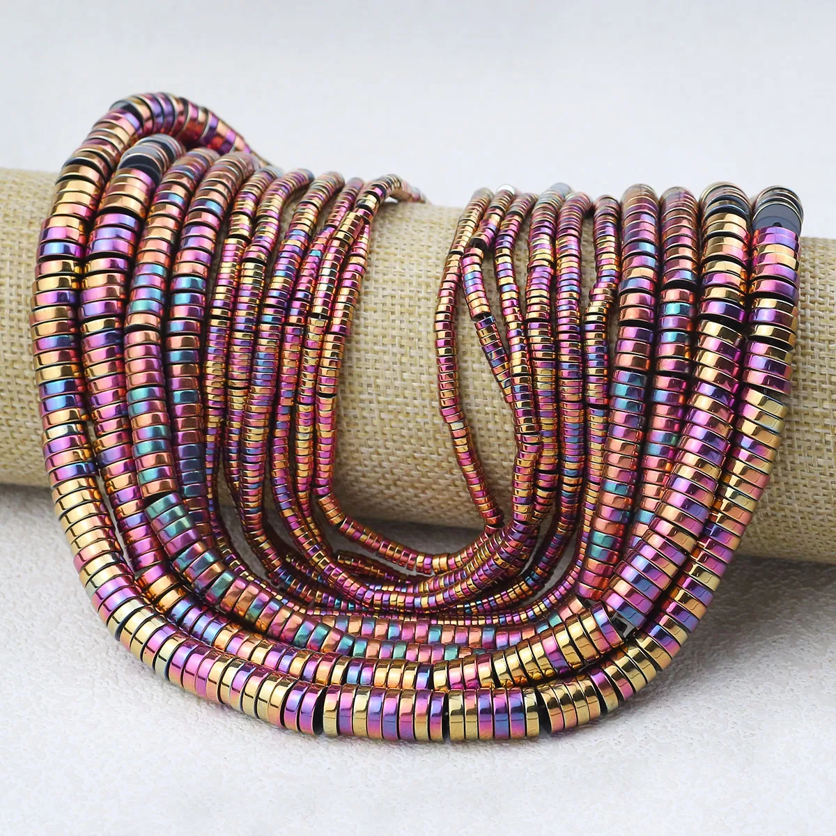 Плоские круглые розово-красные гематитовые проставки свободные каменные бусины