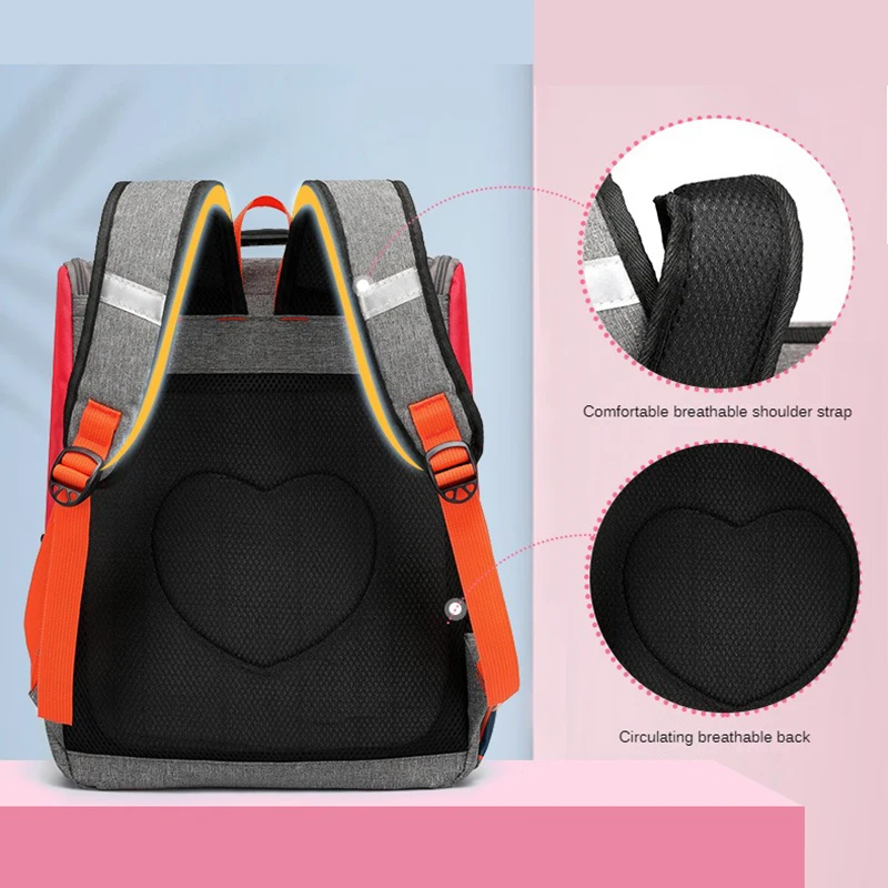 Cute Cartoon Schoolbag For Kids Anti-lost School Book Bag Waterproof Cartoon Children Backpacks Wear-Resisting Schoolbag