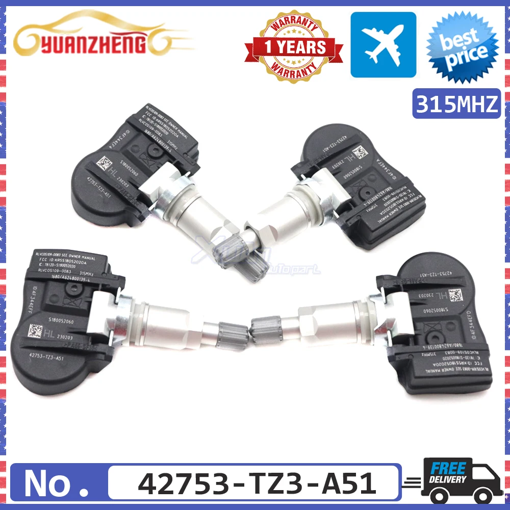 Автомобильный датчик давления в шинах TPMS система мониторинга 42753-TZ3-A51 для Honda Acura