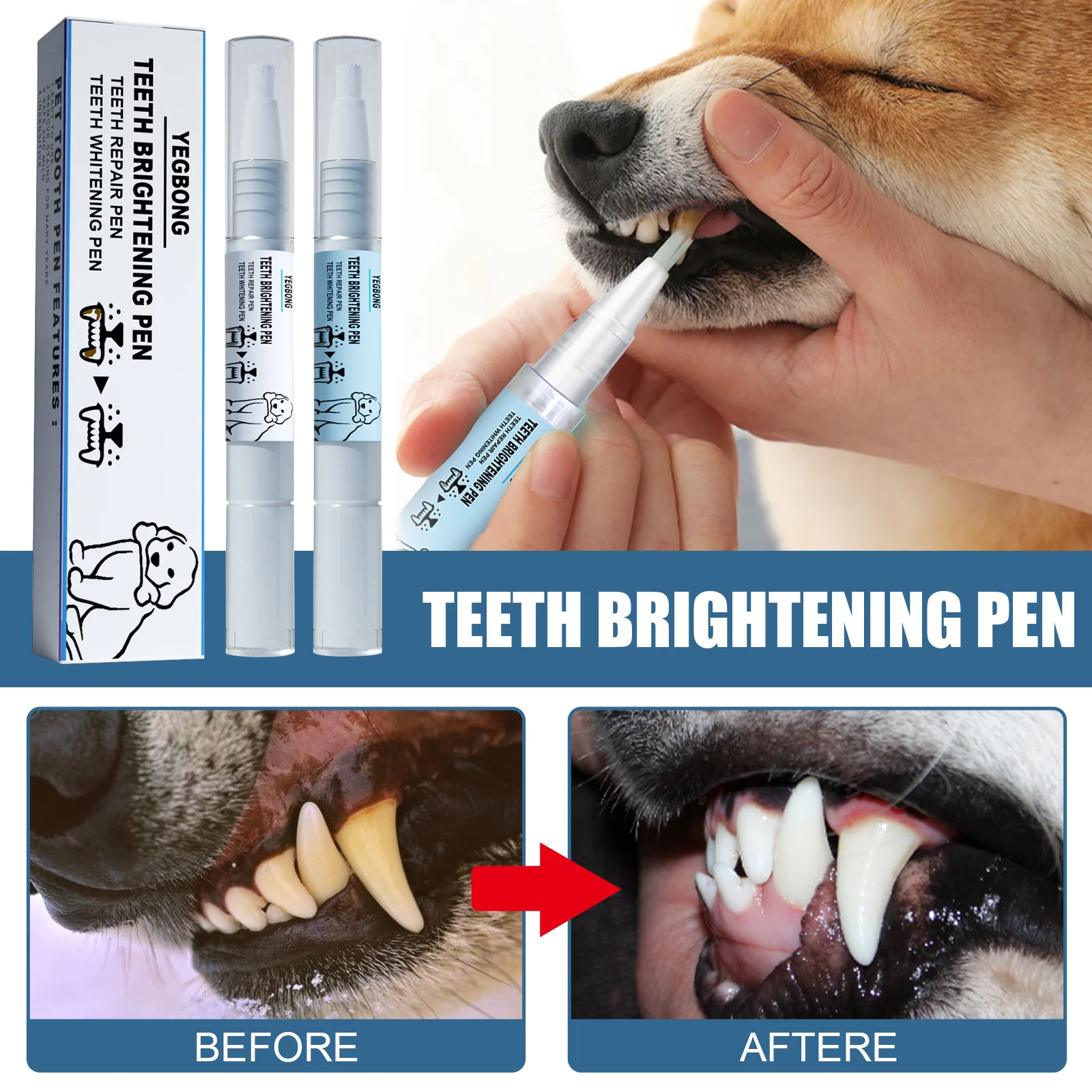 

Pets Dog Teeth Cleaning Whitening Pen Teeth Cleaning Pen Dogs Cats Natural Plants Tartar Remover Tool Suitable For All Pets Home