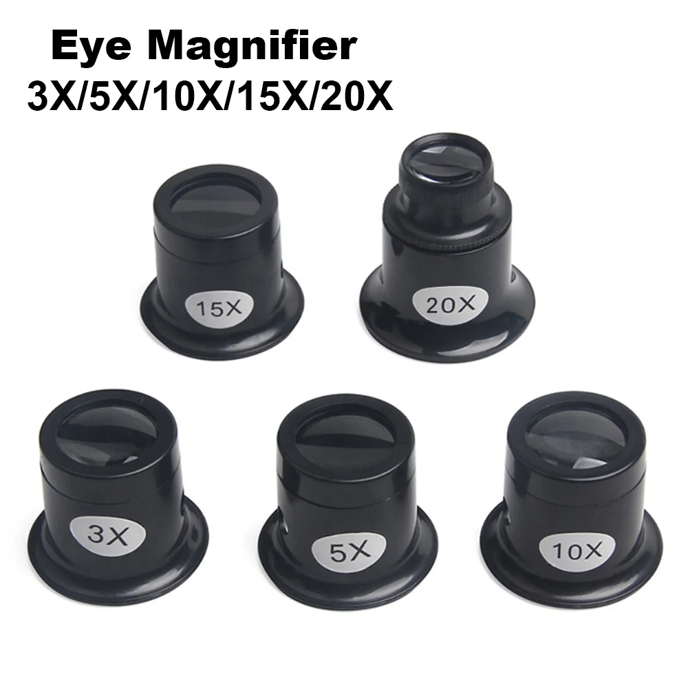 

3x 5x 10x 15x 20x Jeweler Watch Magnifier Tool Portable Monocular Magnifying Glass Loupe Lens For Eye Magnifier Len Watchmakers