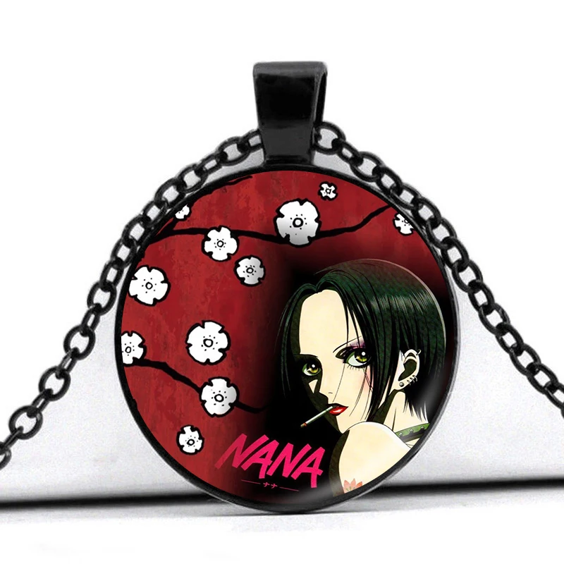 

Nana Anime Necklace Ladies Accessories Glass Cabochon Cosplay Pendant Necklaces Punk Style Fashion Jewelry