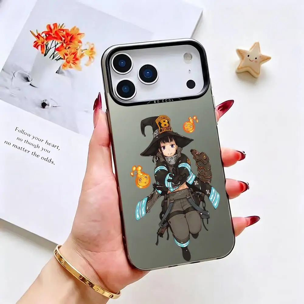 Фото Чехол для телефона F-Fire Force Maki Oze для iPhone 17, 16, 15, 14, 13, 12, 11 Plus, Pro Max, XS, цветной серебристый чехол-накладка №2