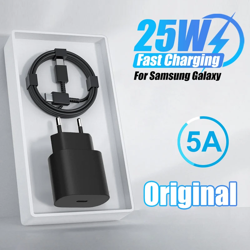 

Original PD 25W Super Fast Charge USB-C to Type C Cable For Samsung Galaxy S23 S22 Ultra S21 S20 FE Phone Charging Note 20 10 9