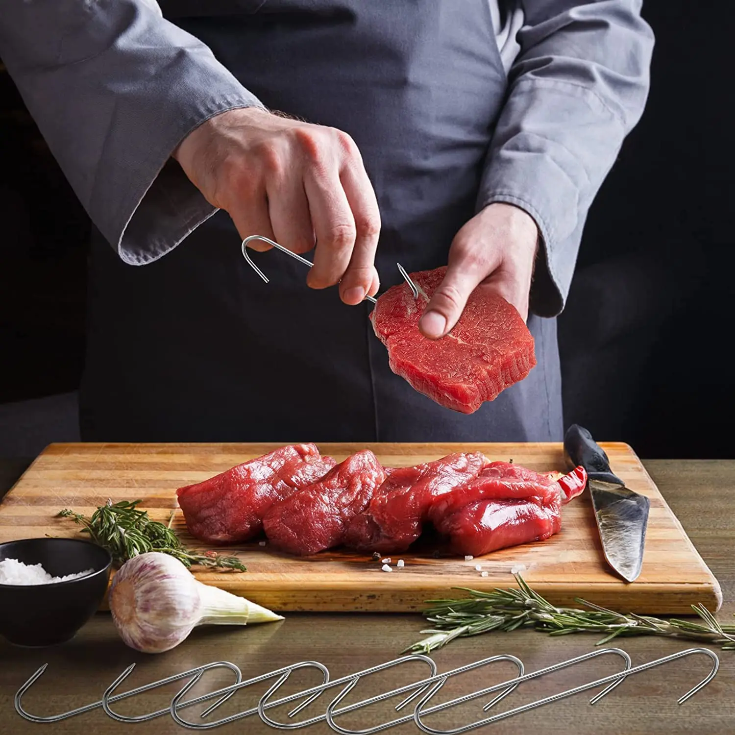 Крючок для мяса мясника из нержавеющей стали инструмент горячего и холодного