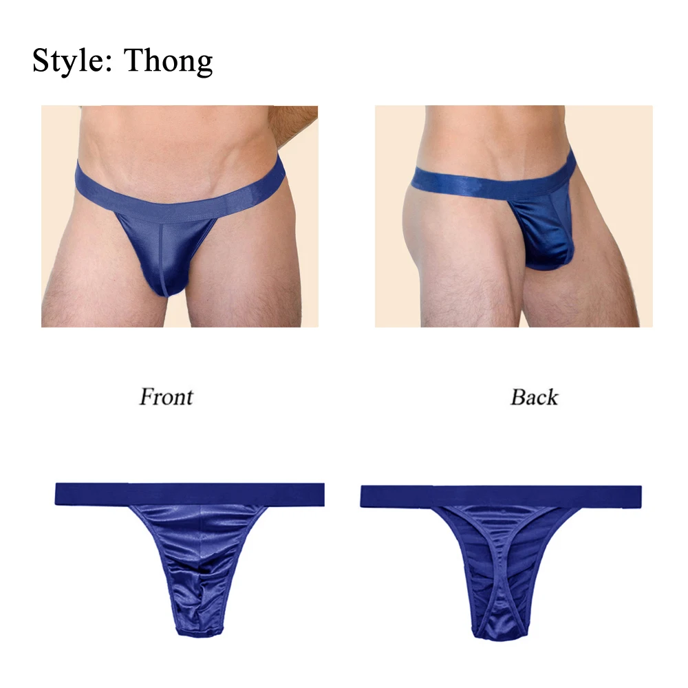 Mierside 8pcs/lot Men Briefs Thong Gay Sexy Mens Underwear Shorts Male Panties Satin Silky Men Lingerie Solid G-String