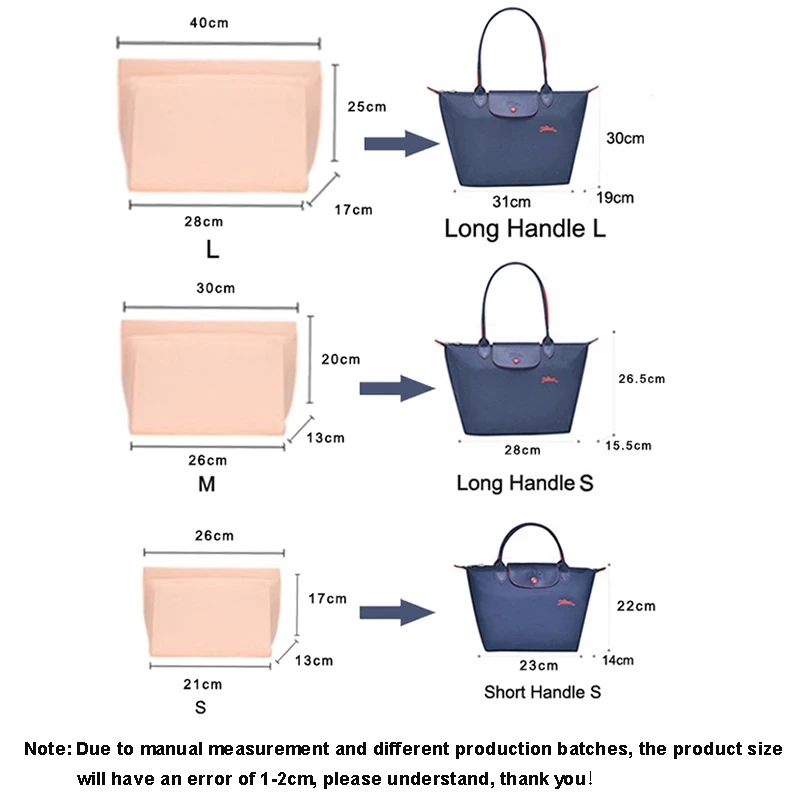 Войлочная Сумка-вкладыш для Longchamp подкладка сумок сумочка из войлочной ткани