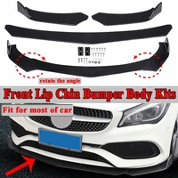 3pc black universal car protector front lip bumper splitter diffuser protection fins body spoiler kits for ford for benz for bmw