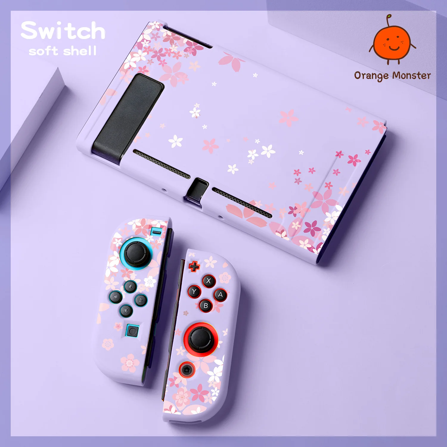 Sakura Cherry Blossoms Cartoon Follower, защитный чехол из ТПУ для Nintendo Switch/Lite/OLED, защита от падения