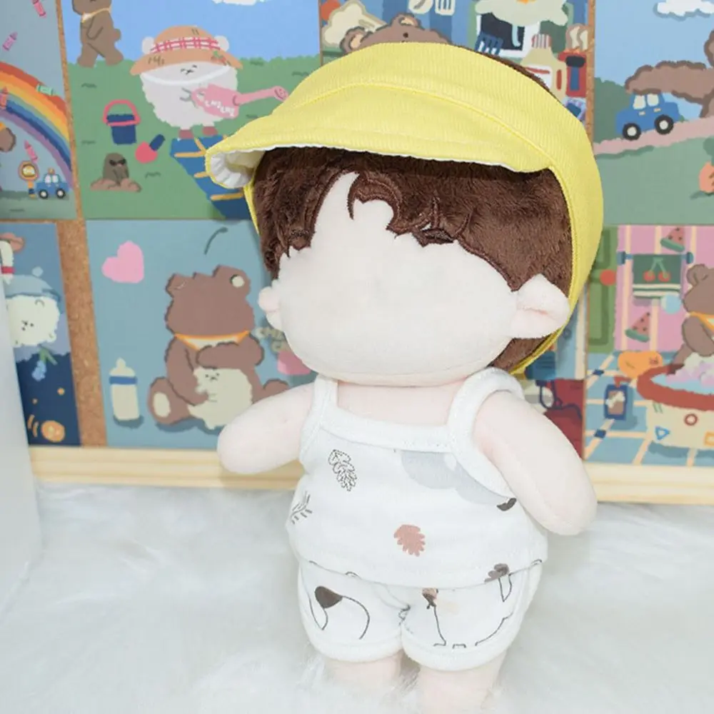 

Fashion Caps for 20cm Dolls Hat Candy Color Cute Animal Casual Hat For Plush Doll Head Baseball Cap Doll Sport Hat Accessories