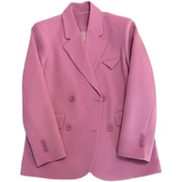 fashion autumn fashion women rose design blazer and jackets long sleeve double breasted coat formal work wear