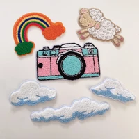 rainbow towel embroidery patch cloud badge camera embroidery decal cartoon animal patch wholesale patches badges