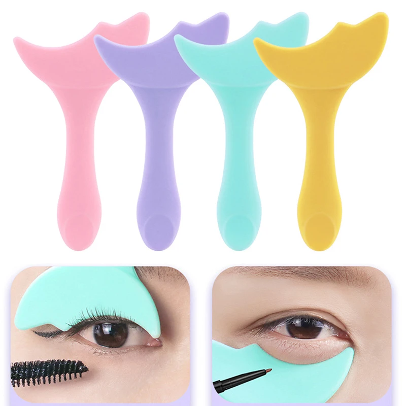 

1PC Silicone Eyeliner Stencils Eyeshadow Pad Women Makeup Eyeshadow Applicator Mascara Baffle Easy Eye Makeup Tools