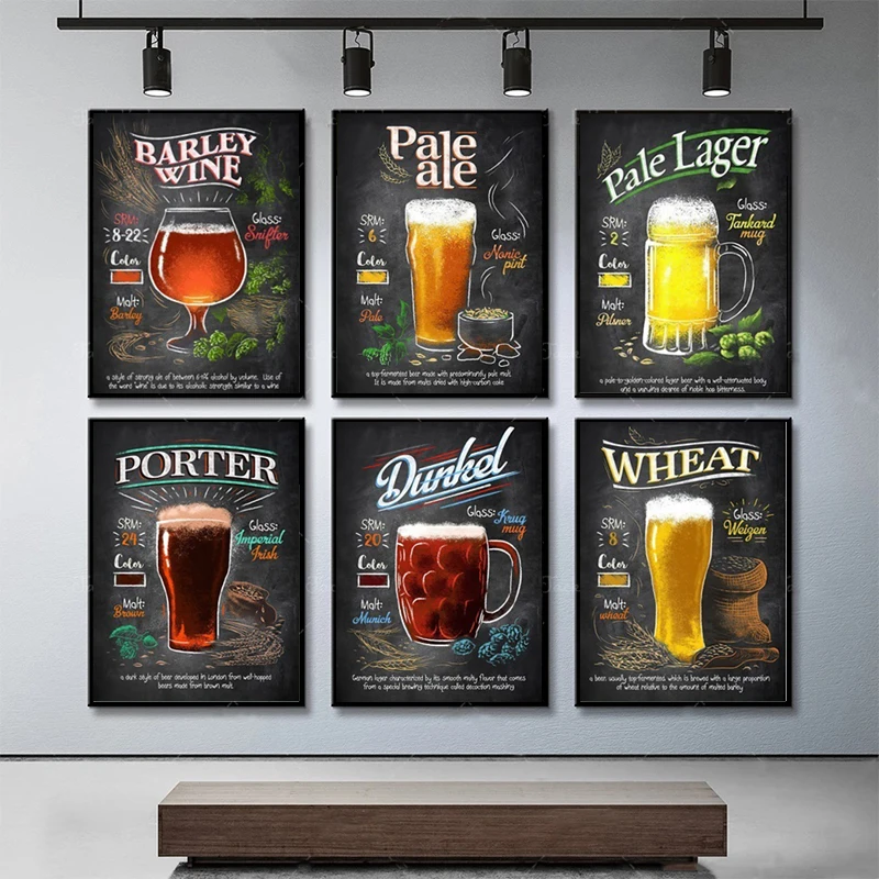 

Черно-белая ретро промышленная пивная пива креативная Картина на холсте постеры печатные настенные картины декор для кухни ресторана бара