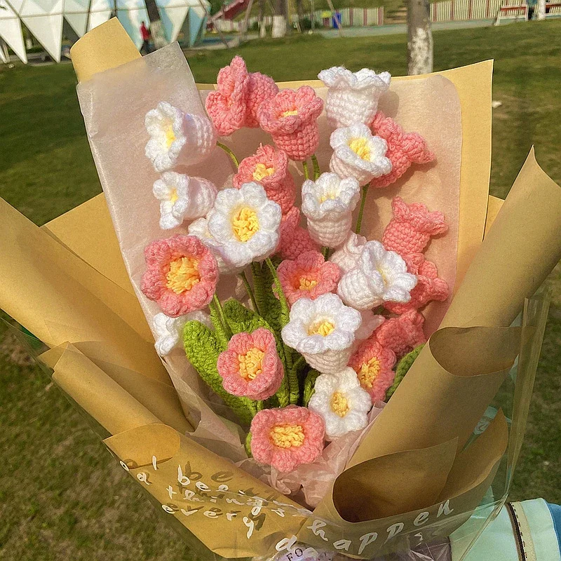 Вязаный Букет Из Искусственных Цветов Лилии Ручной Работы Изготовление