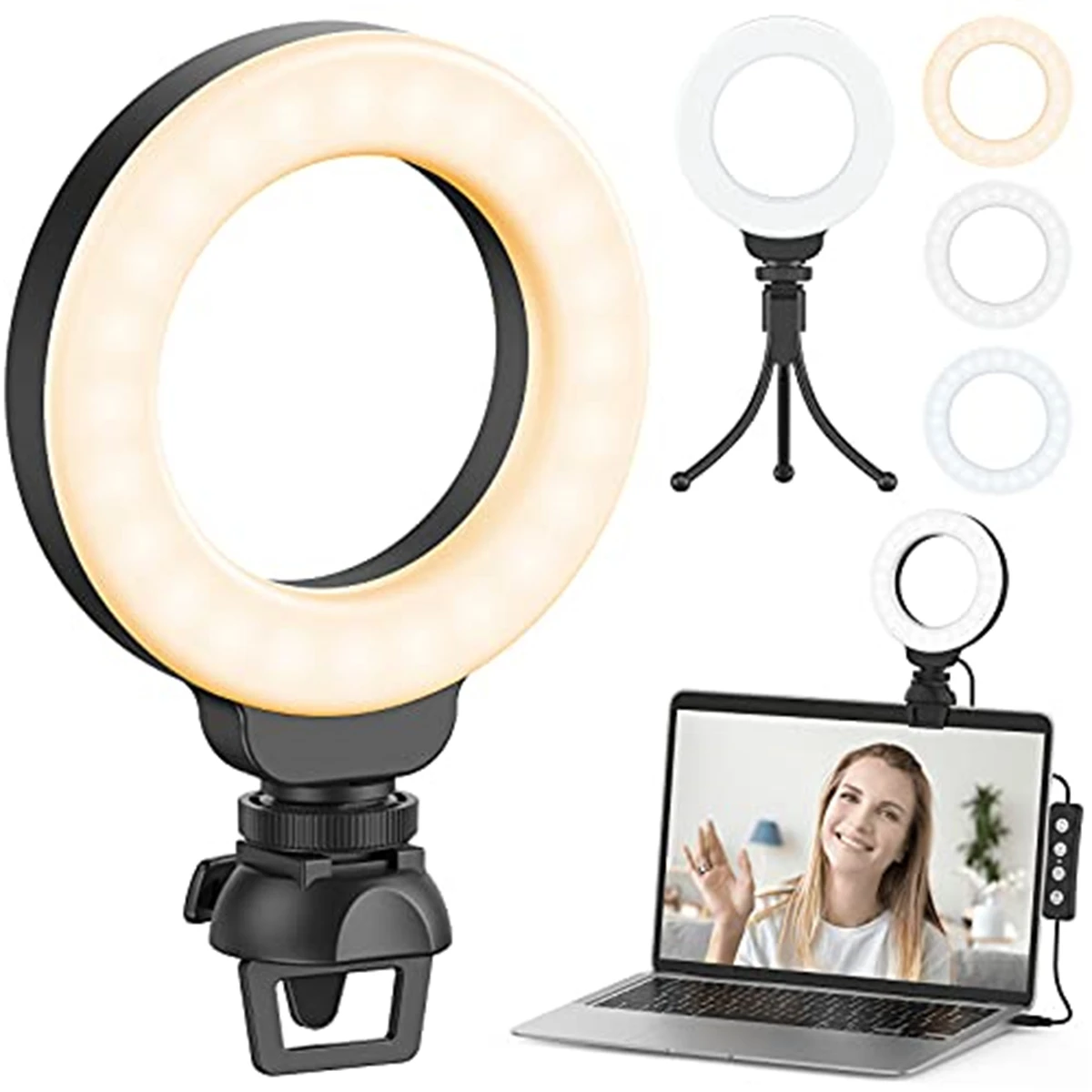 

LED Ring Light with Tripod Stand Phone Holder Dimmable Studio Photo Makeup Lamp