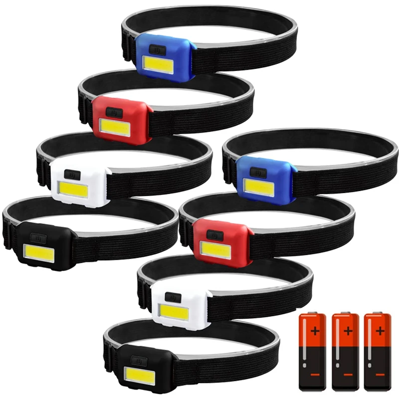 

3/1Pcs Portable Mini Led Headlamps Battery Powered 3 Modes Cob Headlights Waterproof Head Light Hiking Camping LED Lamp Torch